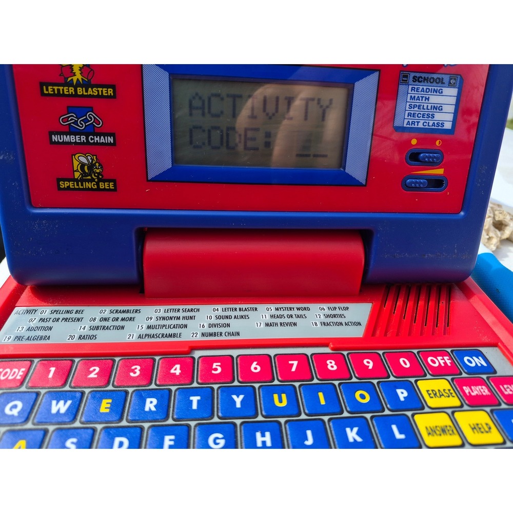 VTech Talking Whiz-Kid Plus Educational Laptop Toy Red Blue 32-0682-426 working